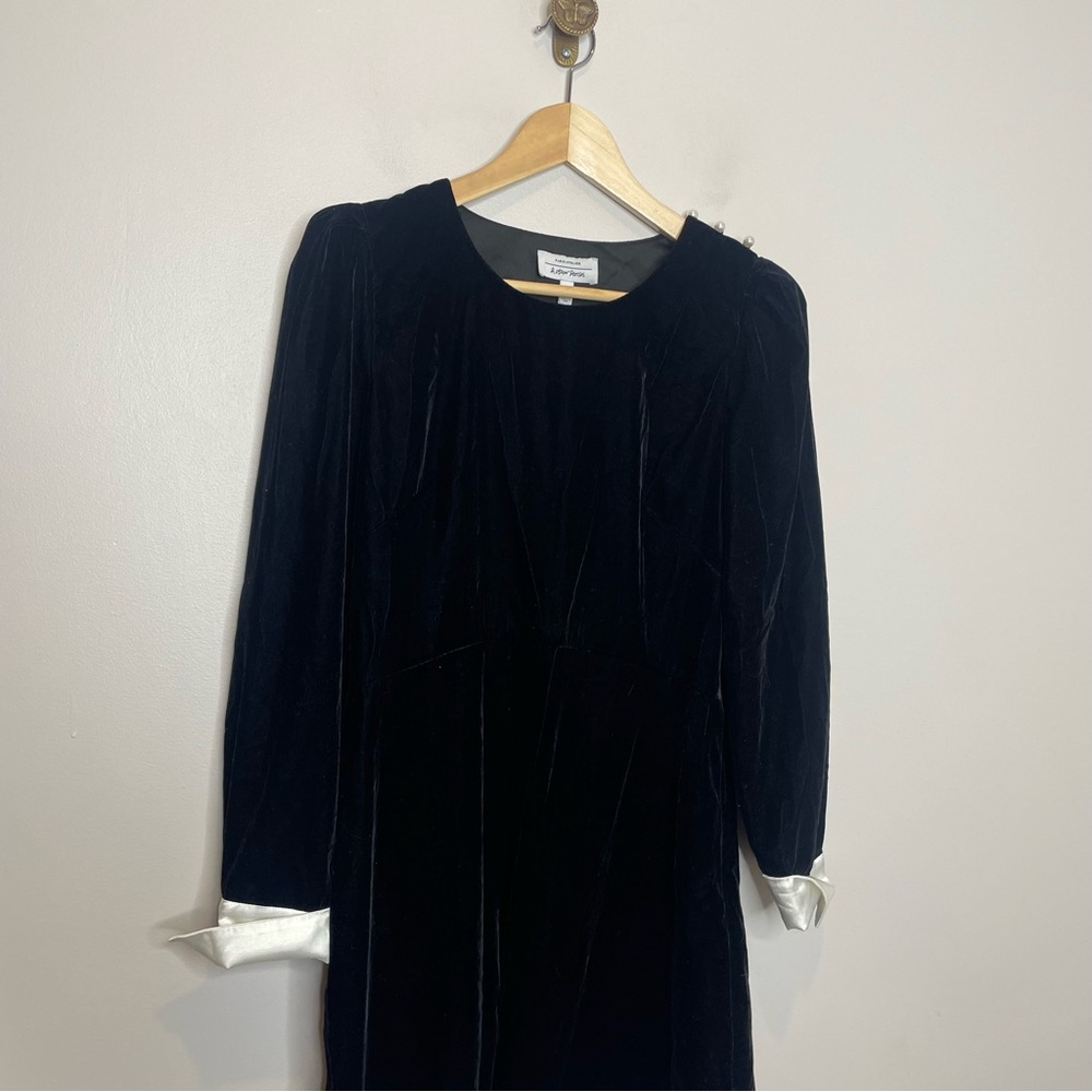 &Other Stories Pixie Velvet Pearl Button Mini Dress - Picture 9 of 15